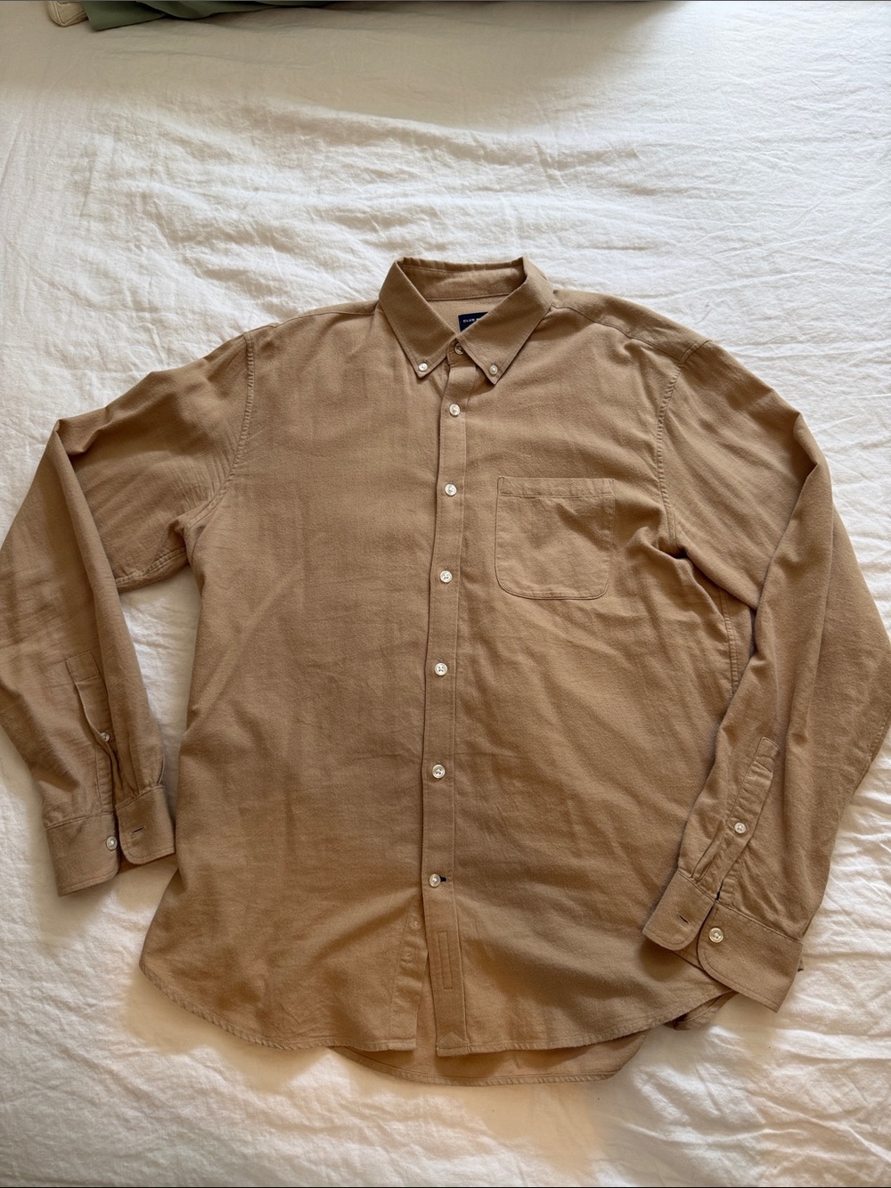 Club Monaco Men's Button-Down Shirt in Camel Tan